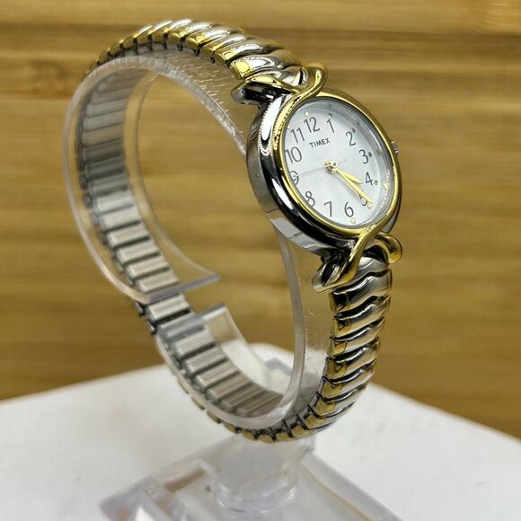 Timex Women's Watch T21854 Quartz Two Tone Stainless Steel Expansion Band 25mm - Picture 3 of 4